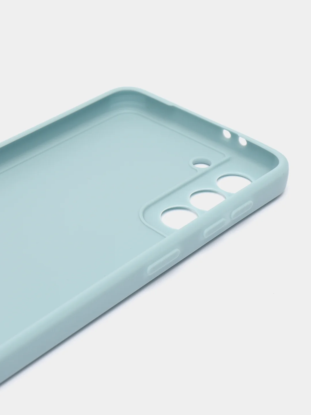 Светло-синий чехол Samsung Galaxy S21, Самсунг Галакси С21 прозрачный силиконовый