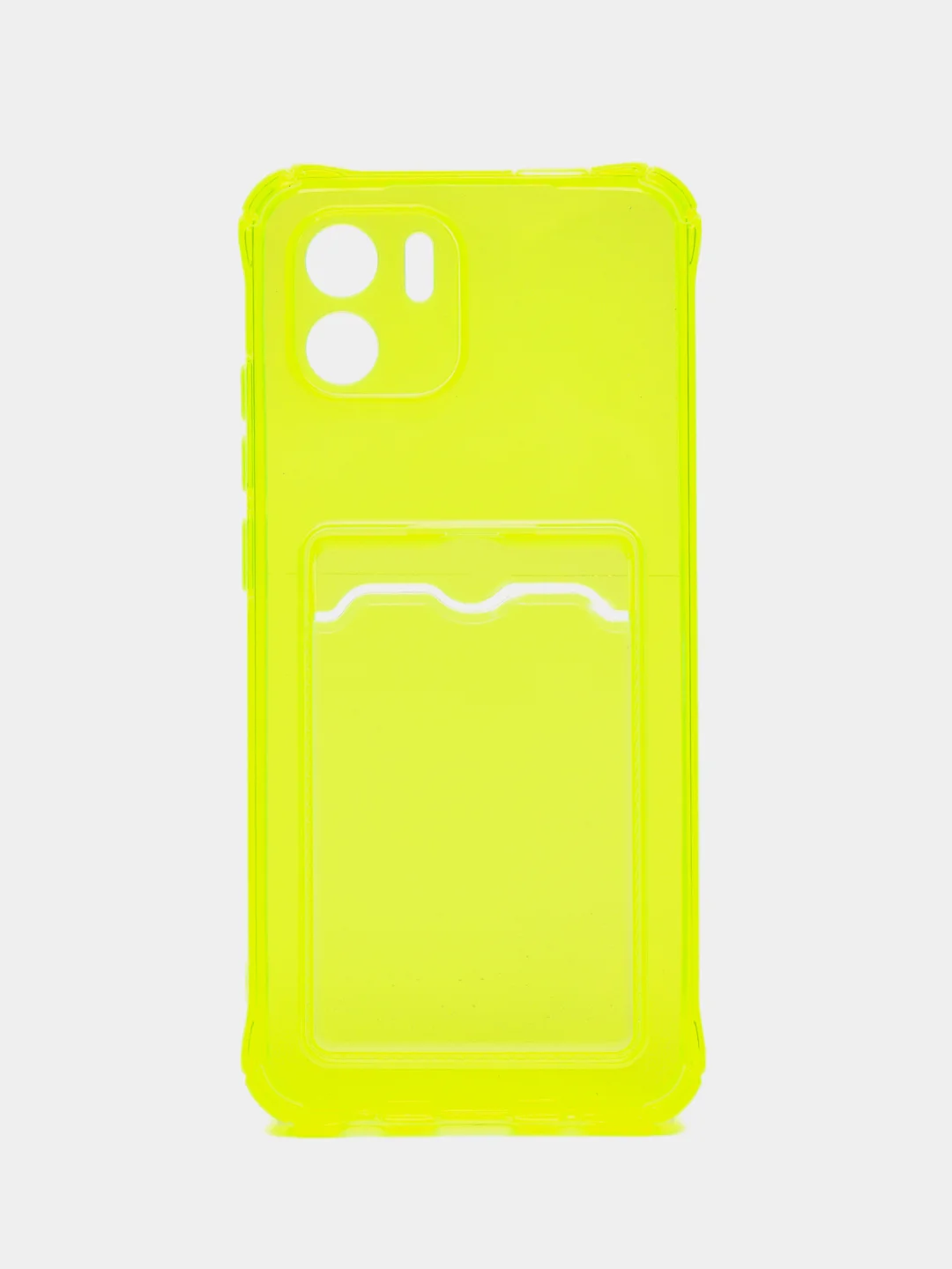 Желтый силиконовый чехол Xiaomi Redmi A1, (Сяоми Редми А1), с карманом, прозрачный