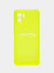 Желтый силиконовый чехол Xiaomi Redmi A1, (Сяоми Редми А1), с карманом, прозрачный