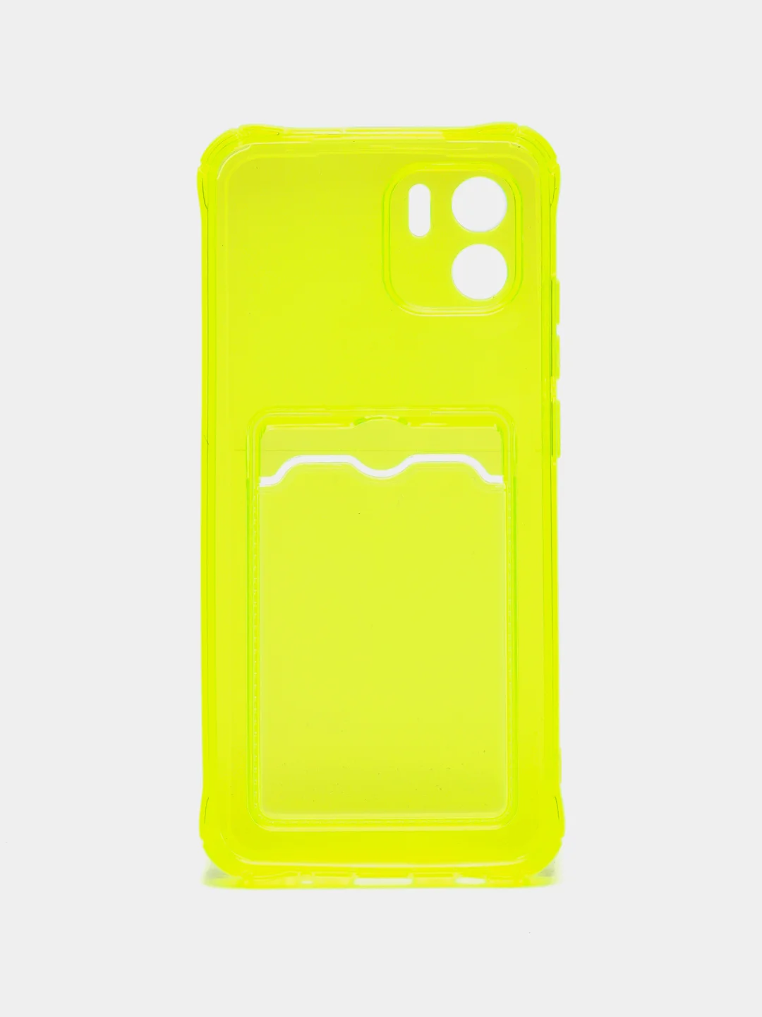 Желтый силиконовый чехол Xiaomi Redmi A1, (Сяоми Редми А1), с карманом, прозрачный