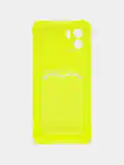 Желтый силиконовый чехол Xiaomi Redmi A1, (Сяоми Редми А1), с карманом, прозрачный