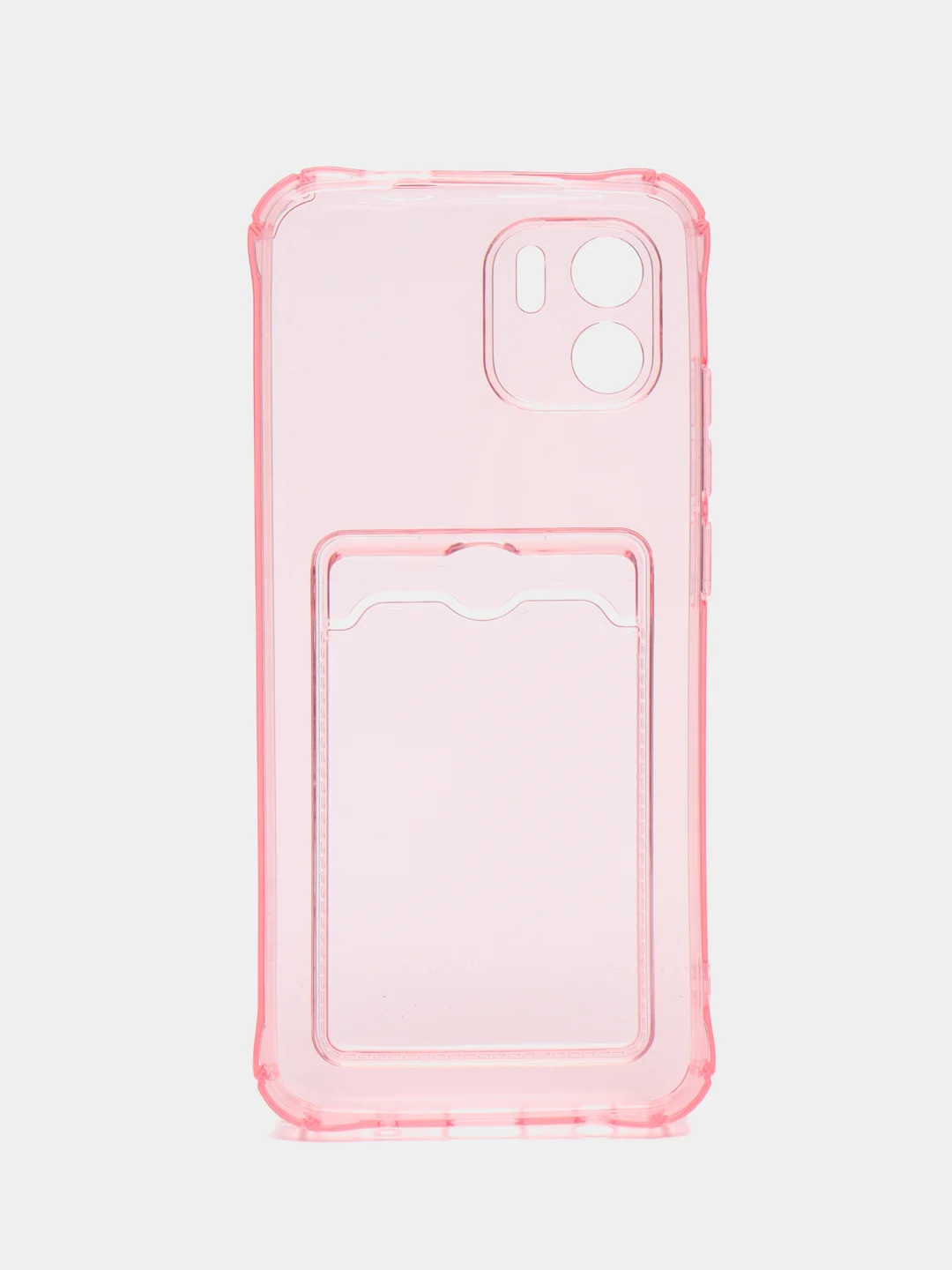 Розовый силиконовый чехол Xiaomi Redmi A1, (Сяоми Редми А1), с карманом, прозрачный