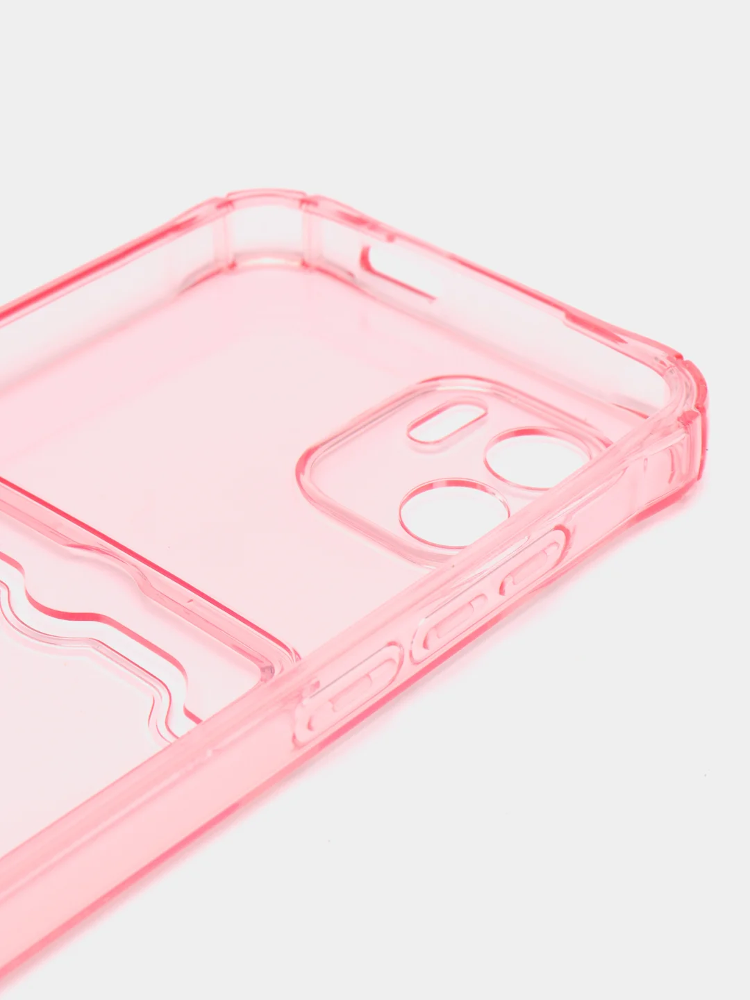 Розовый силиконовый чехол Xiaomi Redmi A1, (Сяоми Редми А1), с карманом, прозрачный