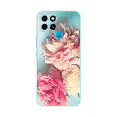 Конфетный чехол на Infinix SMART 6 / Инфиникс Смарт 6 прозрачный, с рисунком, защита камеры