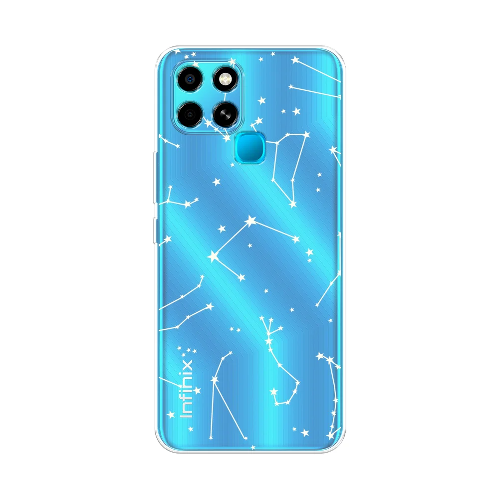 Прозрачный чехол на Infinix SMART 6 / Инфиникс Смарт 6 прозрачный, с рисунком, защита камеры