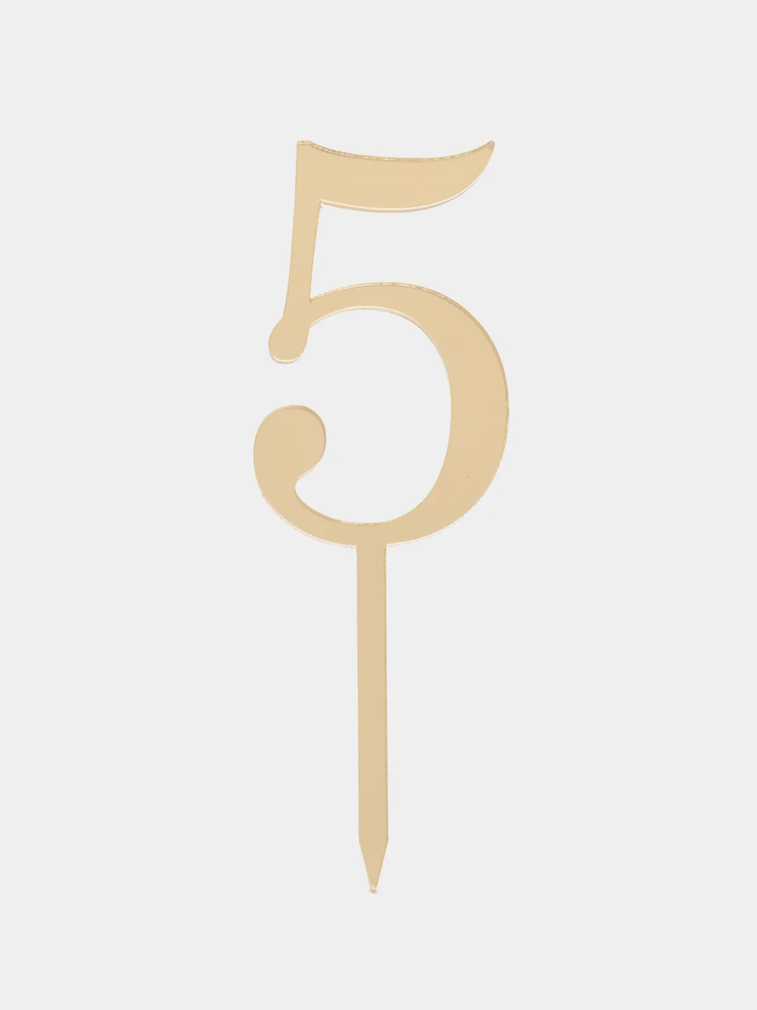 Золотой топпер #Т32 "Цифра" 0, 1, 2, 3, 4, 5, 6, 7, 8, 9 из зеркального акрила для украшения торта