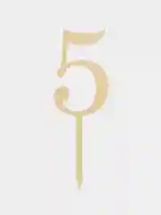 Золотой топпер #Т32 "Цифра" 0, 1, 2, 3, 4, 5, 6, 7, 8, 9 из зеркального акрила для украшения торта