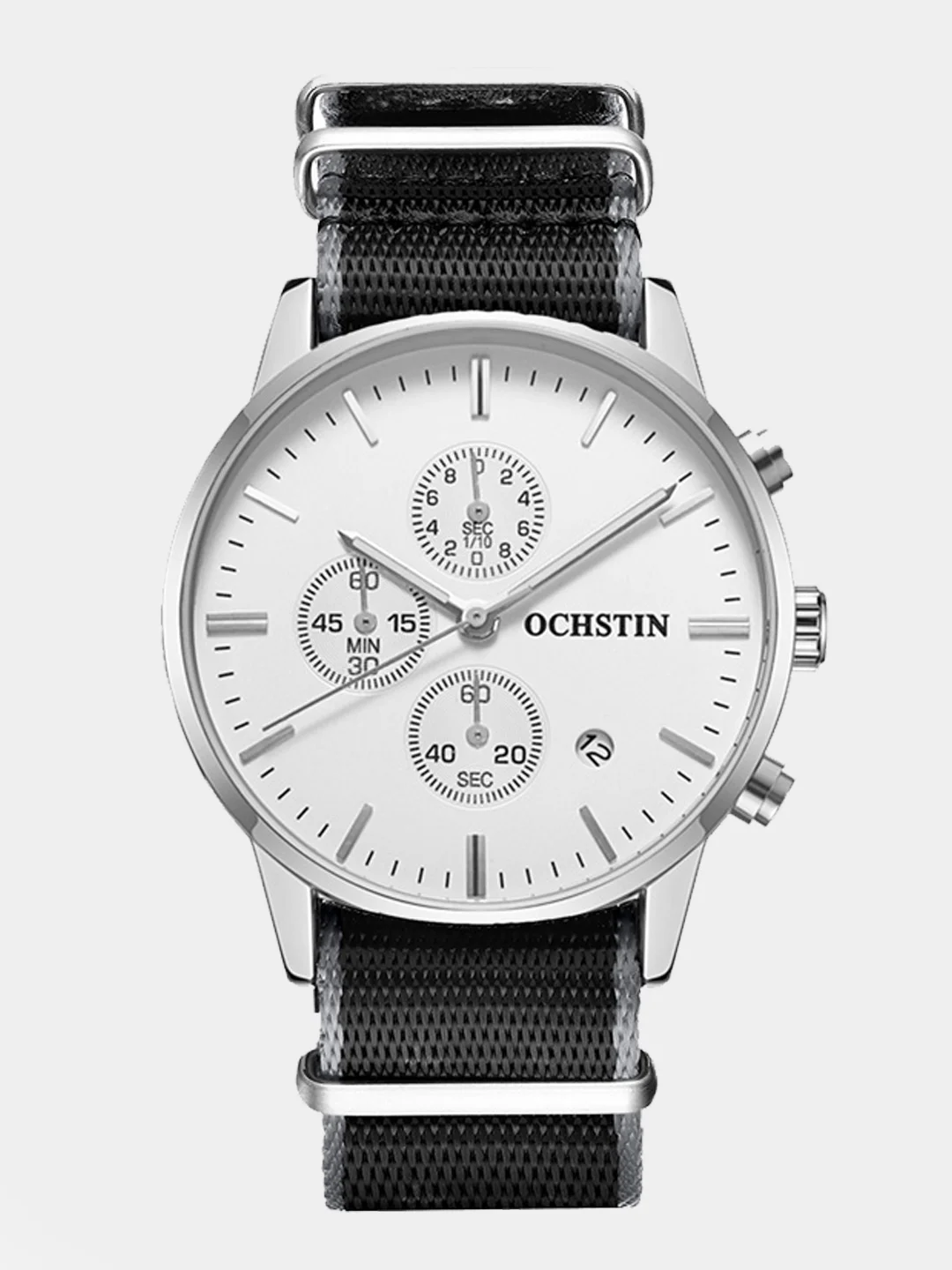 Белый мужские наручные часы Ochstin 7084C с хронографом в подарочной упаковке