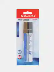 Маркер-краска лаковый EXTRA (paint marker) 4мм, НАБОР 2 цвета, ЗОЛОТОЙ/СЕРЕБРЯНЫЙ,BRAUBERG