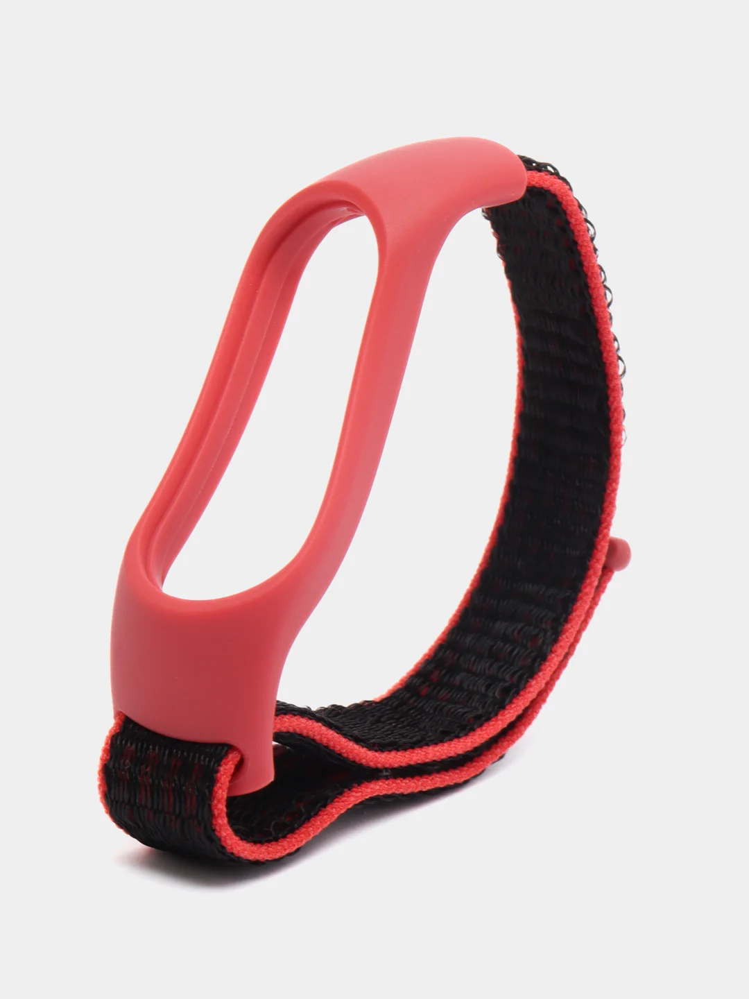 Красный ремешок нейлоновый на липучке для Xiaomi Mi Band 3, Mi Band 4, Band 5, Band 6, Mi Band 7