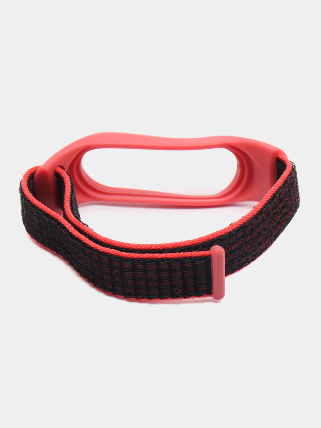 Красный ремешок нейлоновый на липучке для Xiaomi Mi Band 3, Mi Band 4, Band 5, Band 6, Mi Band 7