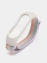 Молочный ремешок нейлоновый на липучке для Xiaomi Mi Band 3, Mi Band 4, Band 5, Band 6, Mi Band 7