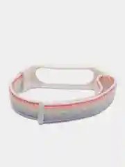 Молочный ремешок нейлоновый на липучке для Xiaomi Mi Band 3, Mi Band 4, Band 5, Band 6, Mi Band 7