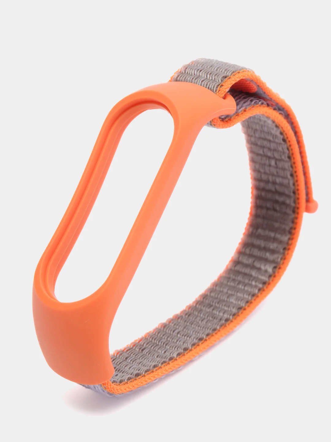 Оранжевый ремешок нейлоновый на липучке для Xiaomi Mi Band 3, Mi Band 4, Band 5, Band 6, Mi Band 7