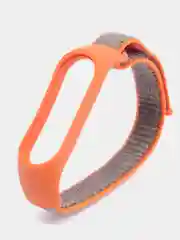 Оранжевый ремешок нейлоновый на липучке для Xiaomi Mi Band 3, Mi Band 4, Band 5, Band 6, Mi Band 7