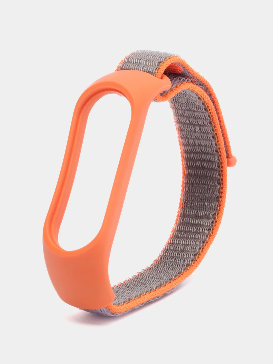 Оранжевый ремешок нейлоновый на липучке для Xiaomi Mi Band 3, Mi Band 4, Band 5, Band 6, Mi Band 7