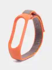 Оранжевый ремешок нейлоновый на липучке для Xiaomi Mi Band 3, Mi Band 4, Band 5, Band 6, Mi Band 7