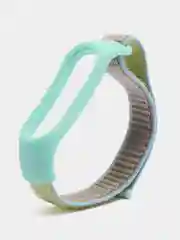 Салатовый ремешок нейлоновый на липучке для Xiaomi Mi Band 3, Mi Band 4, Band 5, Band 6, Mi Band 7