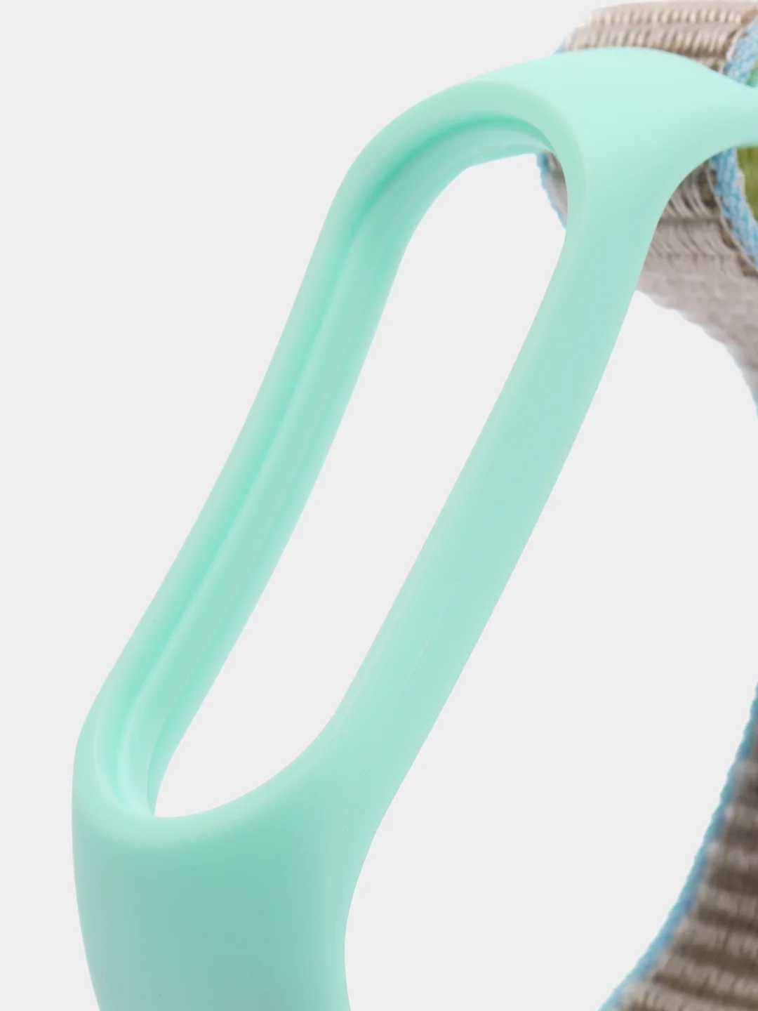 Салатовый ремешок нейлоновый на липучке для Xiaomi Mi Band 3, Mi Band 4, Band 5, Band 6, Mi Band 7