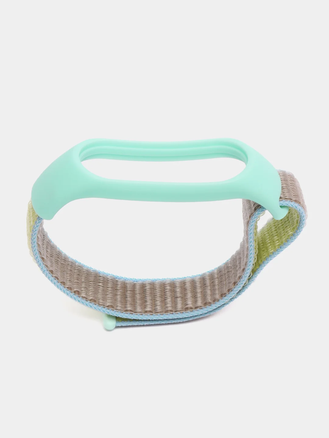 Салатовый ремешок нейлоновый на липучке для Xiaomi Mi Band 3, Mi Band 4, Band 5, Band 6, Mi Band 7