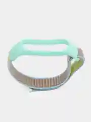 Салатовый ремешок нейлоновый на липучке для Xiaomi Mi Band 3, Mi Band 4, Band 5, Band 6, Mi Band 7