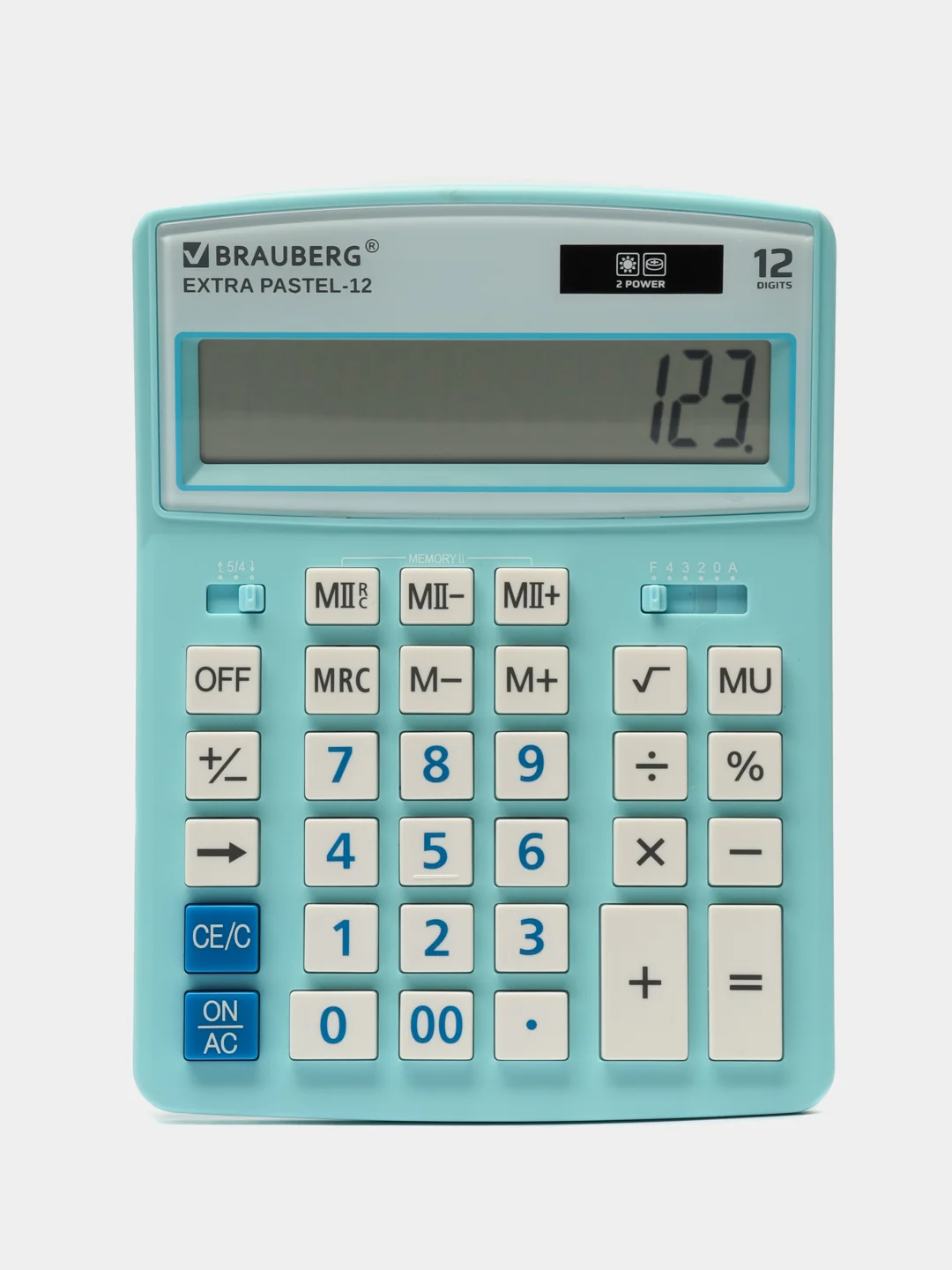 Калькулятор настольный электронный обычный Brauberg Extra Pastel-12-lb (206x155 мм)
