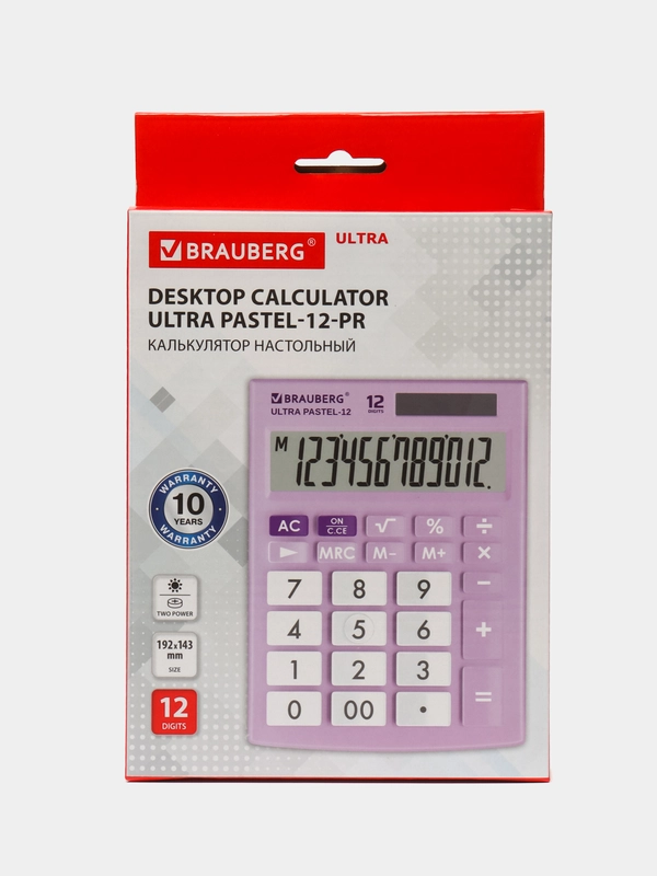 Калькулятор настольный электронный обычный Brauberg Ultra Pastel-12-pr (192x143 мм)
