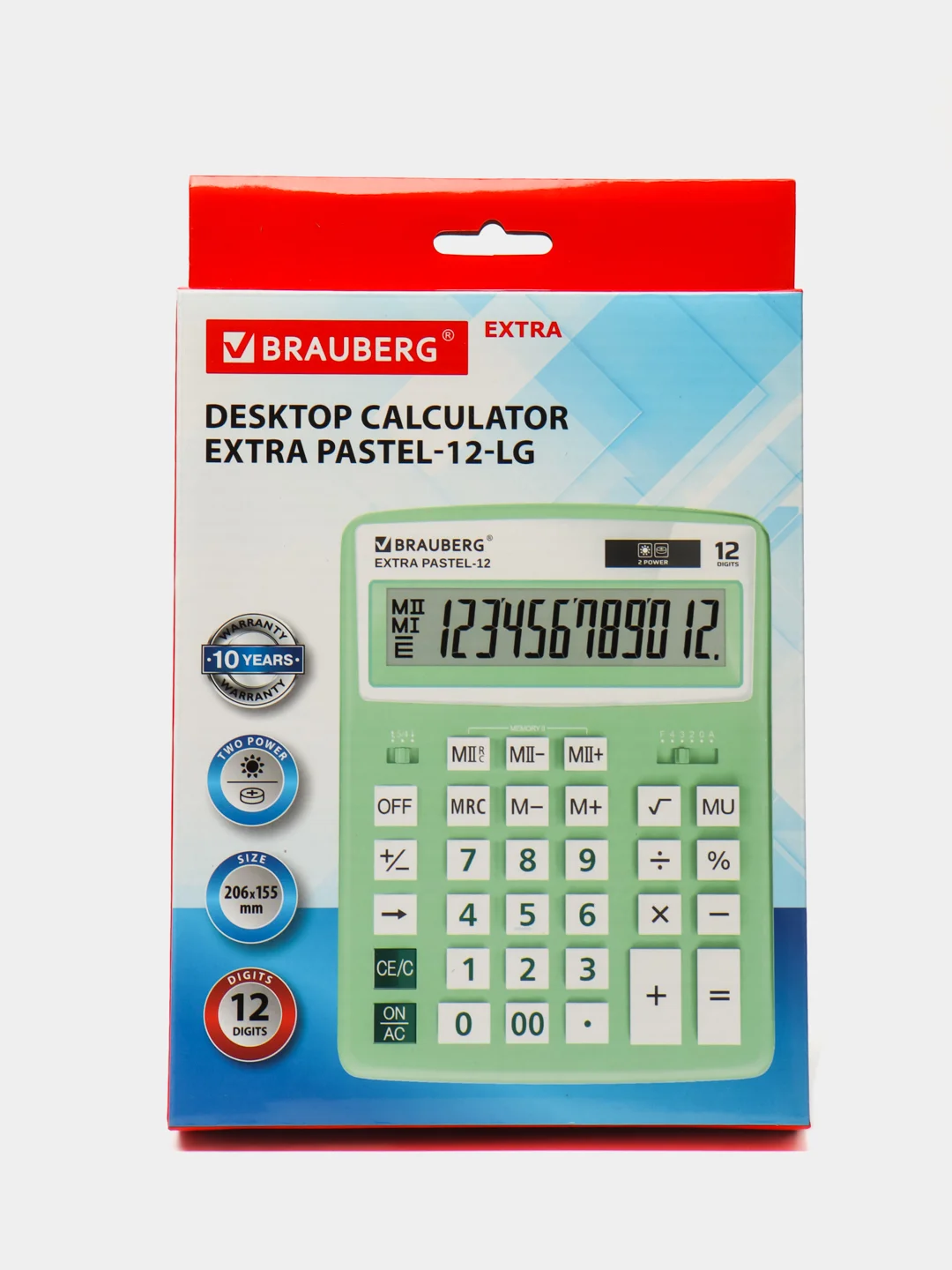 Калькулятор настольный электронный обычный Brauberg Extra Pastel-12-lg (206x155 мм)