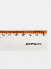 Линейка пластиковая школьная измерительная для черчения 30 см BRAUBERG "FRESH ZONE",210759