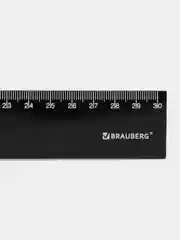 Линейка пластиковая школьная измерительная для черчения 30 см BRAUBERG,непрозрачная,210776