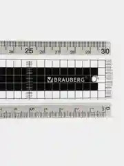 Линейка пластиковая школьная измерительная для черчения 30 см BRAUBERG, прочная, 210744