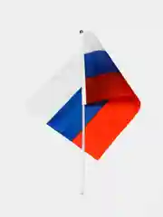 Флаг России РФ триколор ручной 20х30 см, без герба, с флагштоком, Brauberg/STAFF