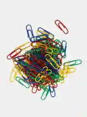 Скрепки канцелярские пластиковые набор ОФИСМАГ 28 мм цветные, 225210
