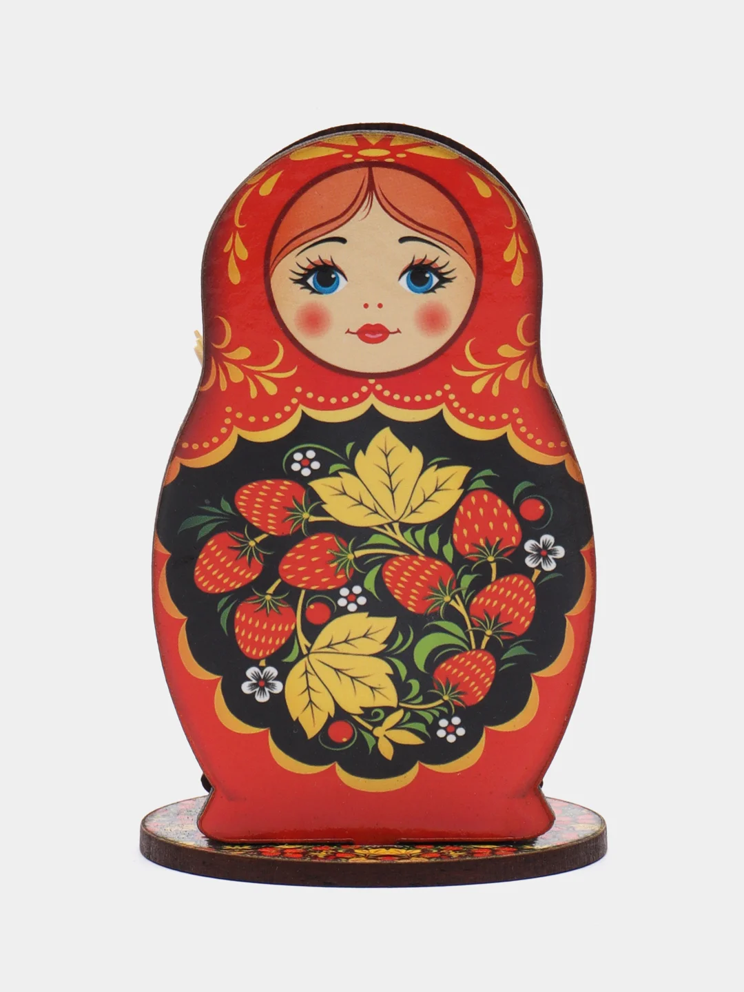 Красный подставка деревянная для зубочисток "Матрешка"