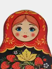 Красный подставка деревянная для зубочисток "Матрешка"
