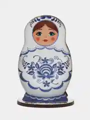 Белый подставка деревянная для зубочисток "Матрешка"
