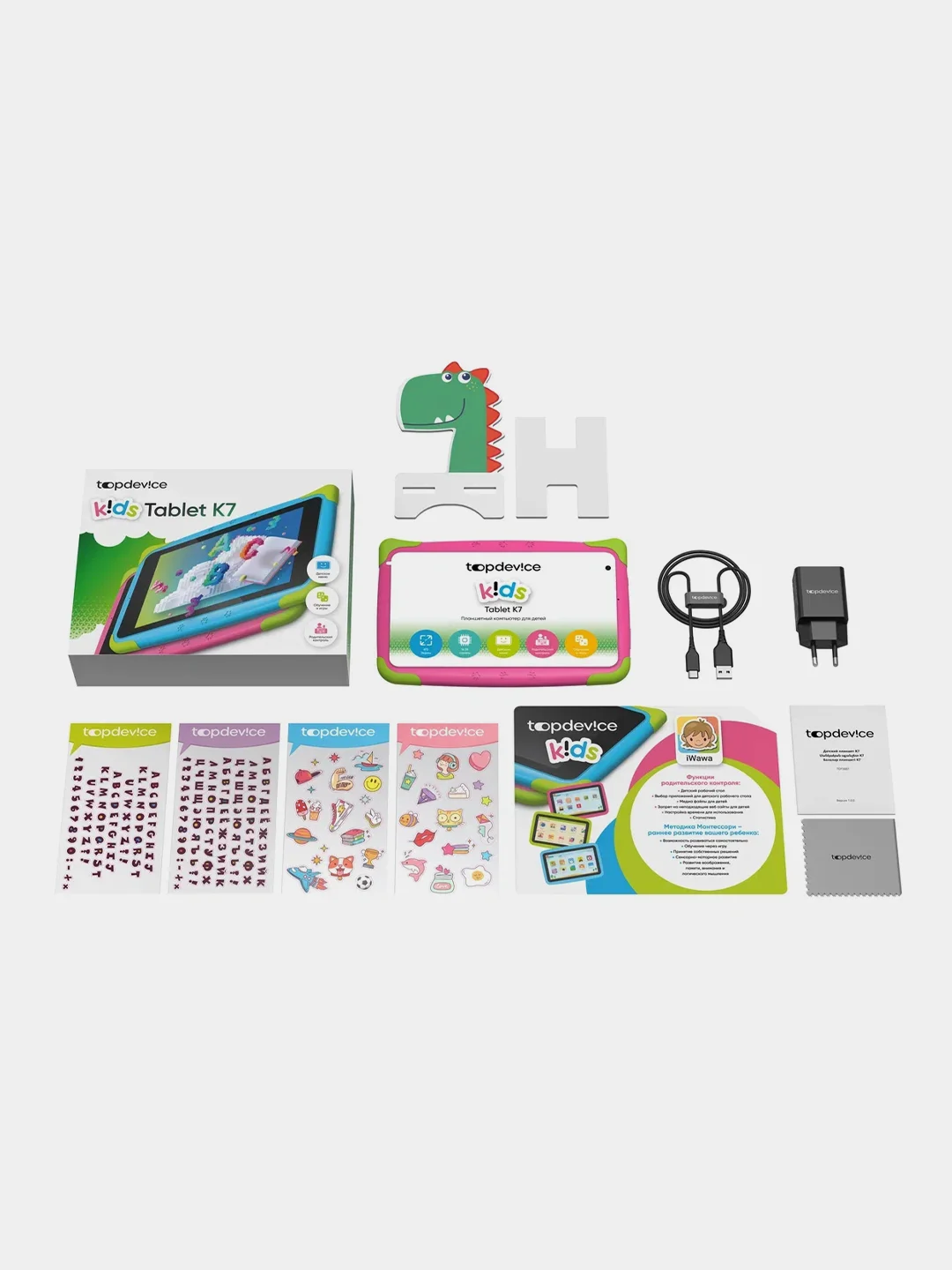 Розовый детский планшет Topdevice Kids Tablet K7, Wi-Fi, 7", 2+16 Gb