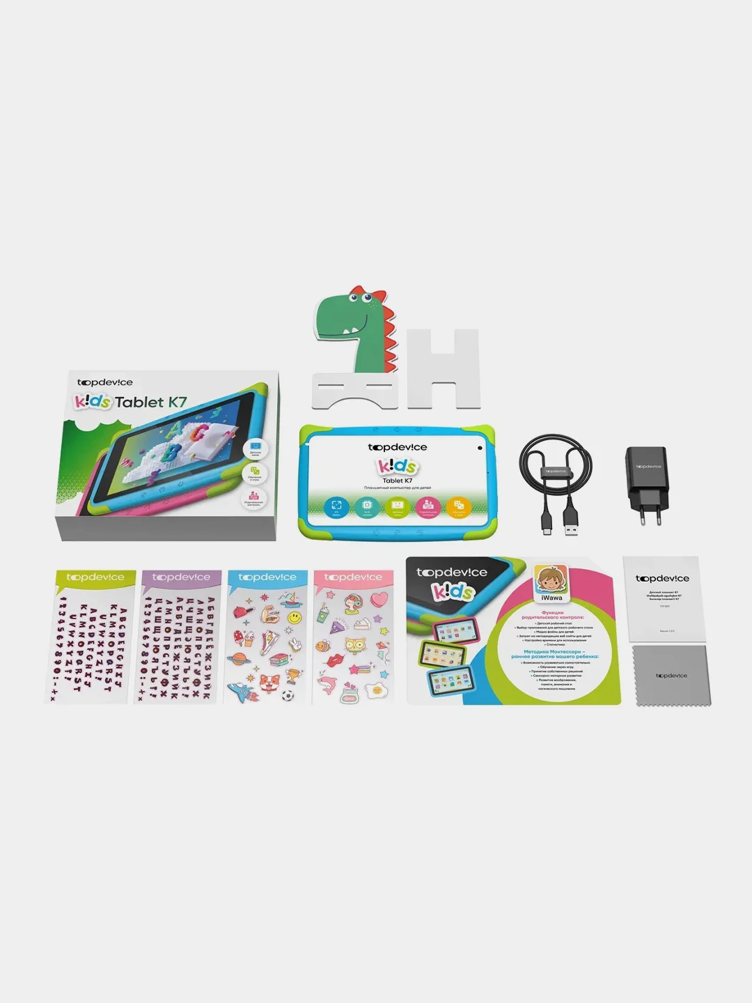 Голубой детский планшет Topdevice Kids Tablet K7, Wi-Fi, 7", 2+16 Gb