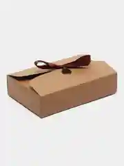 Бежевый подарочная коробка с бантом / Картонная Крафтовая коробка с лентой для упаковки подарков