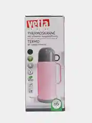 Розовый термос VETTA "Туристический", 0,6 л, 3 цвета, стеклянная колба