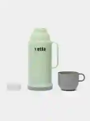 Зеленый термос VETTA "Туристический", 0,6 л, 3 цвета, стеклянная колба
