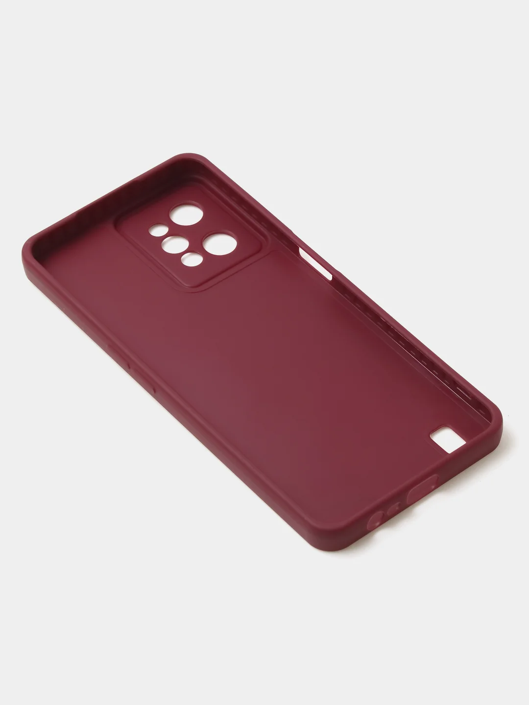 Бордовый чехол для Realme C31 (4G), матовый, с дополнительной защитой камеры