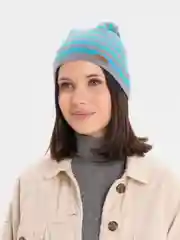 Лазурный шапка в полоску, женская, мужская