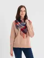 Оранжевый платок LERAY "Джуниор", кашемир, клетка, 73*73 см
