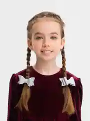 Серый бантики на резинке