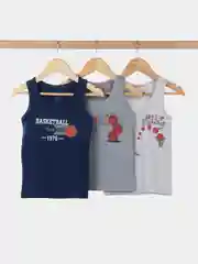 Серый меланж майка для мальчика Baykar, комплект из 3 штук