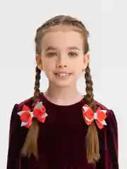 Красный бантики на резинке