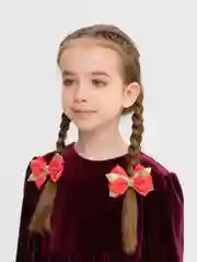 Коралловый бантики на резинке