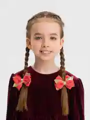 Коралловый бантики на резинке