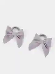 Серебряный бантики для волос на резинке